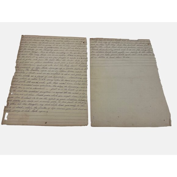 Antique Handwritten Sermon Notes Written On Long Distance Medical Questionnaire - Picture 2 of 6